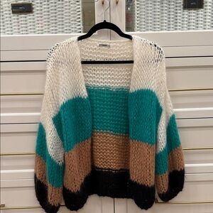 Maiami | Stripes Galore Big Cardigan |Colorblock Open-Front Cardigan